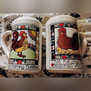 Vintage 1980s Enesco Susan Marie Chickens Salt & Pepper Shakers